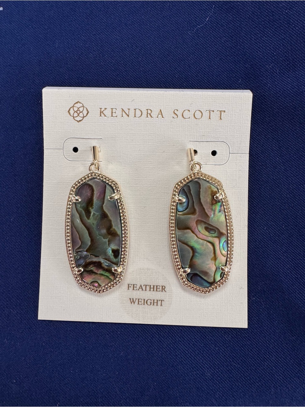 Kendra Scott Iridescent Abalone Drop Earrings with Gold Frame